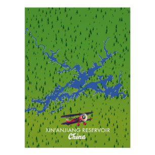 Xin'anjiang-Stausee China Karte Poster