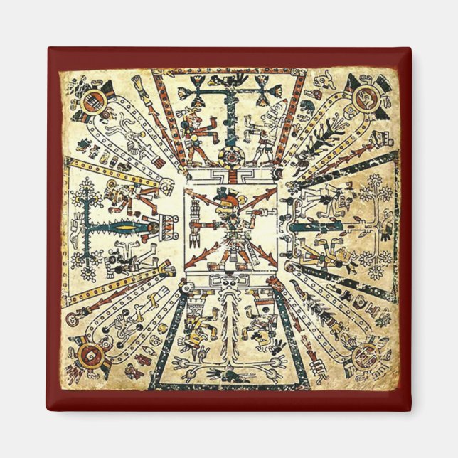 Xiuhtecuhtli Aztec Toter Gott Magnet (Vorne)
