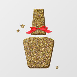 XL Golden Glitzer NAIL Salon Aufkleber