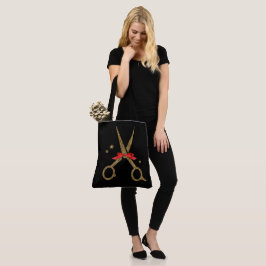 XL Goldene Glitzer-Schere - Friseursalon Stylist Tasche