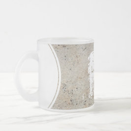 XL Monogramm Stone Textur Bild Mattiert Glass Tass Mattglastasse