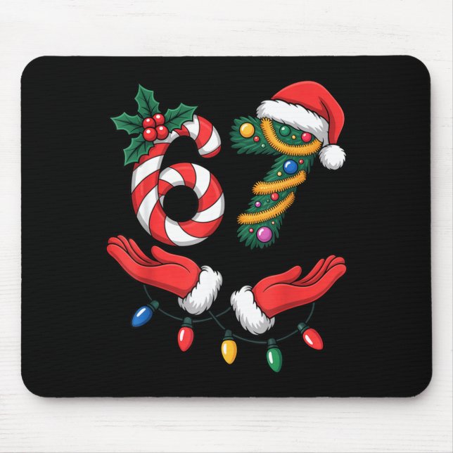 Xmas 67 Hands Gesture Candy Canes Santa Holiday Ki Mousepad (Vorne)