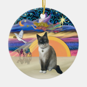 Xmas Angel - Schneeschuhkatze Keramik Ornament