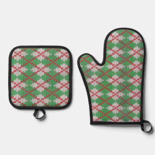XMAS ARGYLE STRICKHANDSCHUH UND TOPFLAPPEN SET