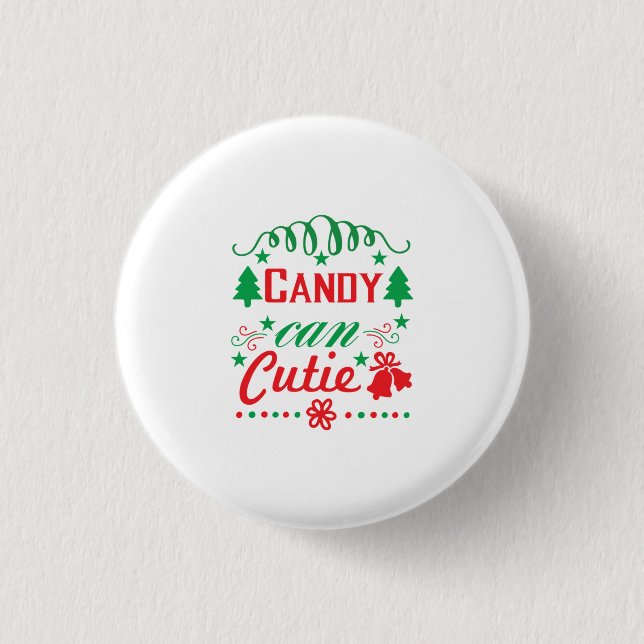 Xmas Art Candy Can Süsse Button (Vorderseite)