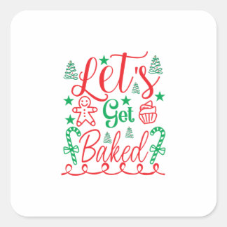 Xmas Art Lass Quadratischer Aufkleber