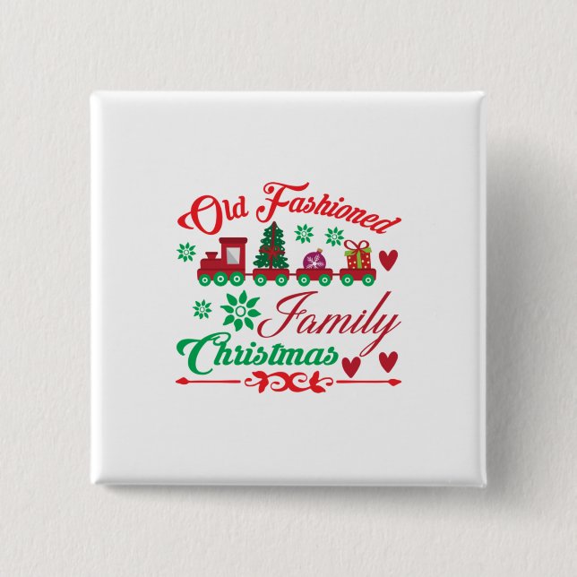 Xmas Art Old modische Weihnachten Button (Vorderseite)