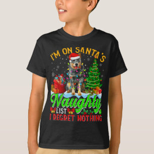 Xmas australischer Rinder-Hund auf dem schmutzigen T-Shirt