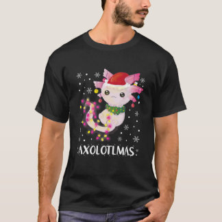 Xmas Axolotlmas Fische Weihnachtsbeleuchtung Axolo T-Shirt