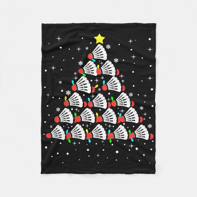 Xmas Badminton Player Shuttle Badminton Fleecedecke (Vorderseite)