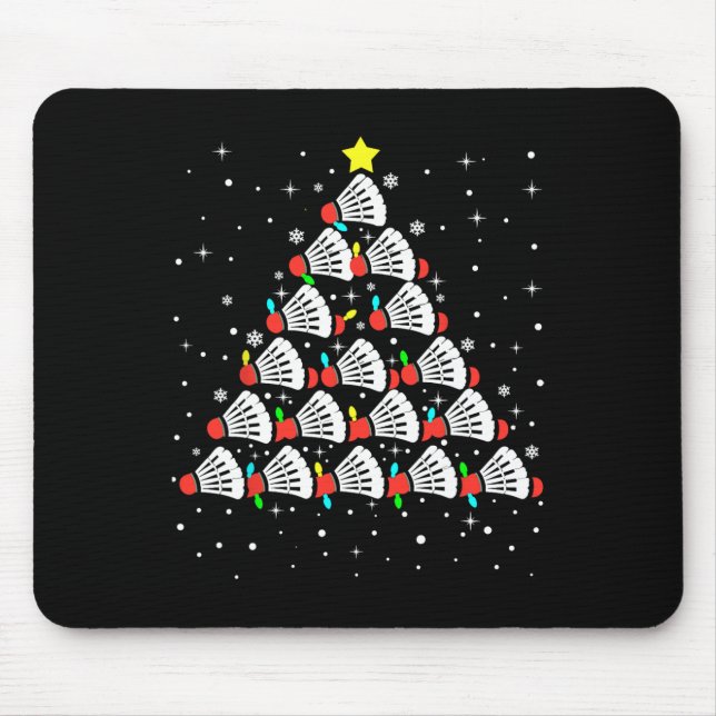 Xmas Badminton Player Shuttle Badminton Mousepad (Vorne)