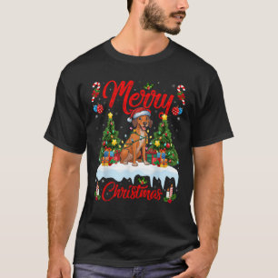Xmas-Baum-Beleuchtung Santa-Hut Thai Ridgeback Hun T-Shirt