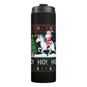 Xmas Baum Beleuchtung Weihnachtsmann Reitender Ein Thermosbecher