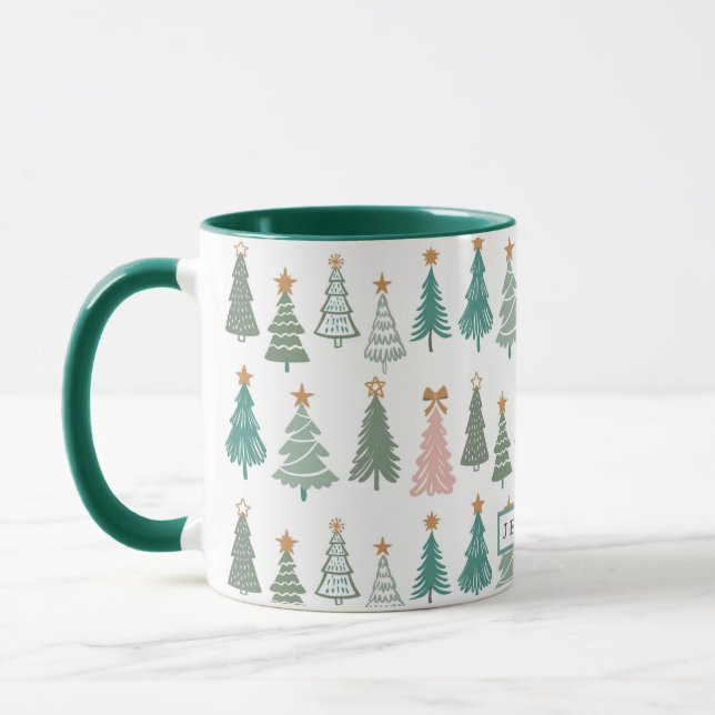 Xmas Bäume Farbiges Weihnachten Weihnachten Tasse (Links)