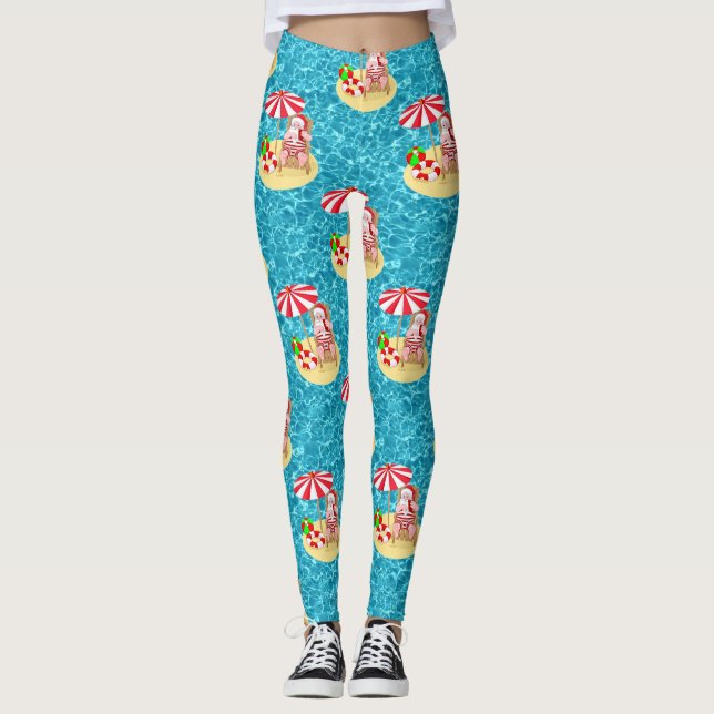xmas beach santa claus Leggings (Vorderseite)