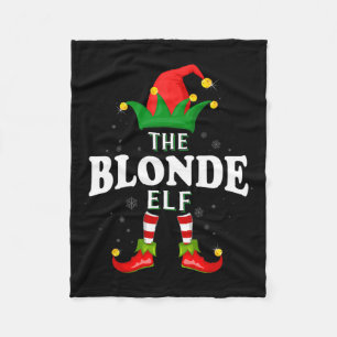 Xmas blonde elf Familie passend Weihnachts-Pyjama Fleecedecke