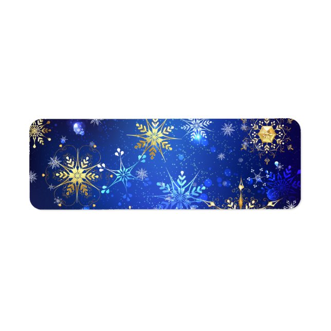 XMAS Blue Background mit goldenen Schneeflocken (Vorne)