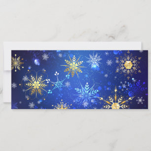 XMAS Blue Background mit goldenen Schneeflocken Ankündigung
