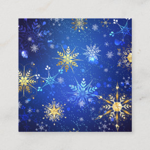 XMAS Blue Background mit goldenen Schneeflocken Begleitkarte