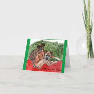Xmas Boxer Gemälde Dankeskarte