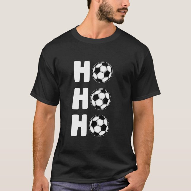 Xmas Boys Ho Ho Weihnachten Fußball-Spieler Long S T-Shirt (Vorderseite)