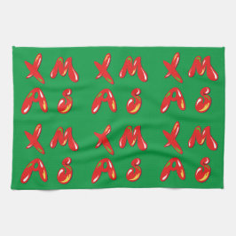 Xmas Bubble Text Geschirrtuch