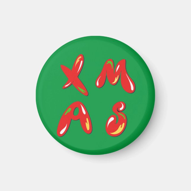 Xmas Bubble Text Magnet (Vorne)