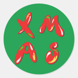 Xmas Bubble Text Runder Aufkleber