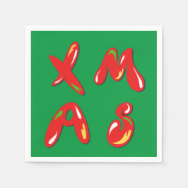 Xmas Bubble Text Serviette