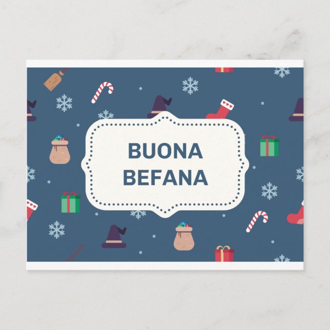 xmas buona Befana Feiertagspostkarte (Vorderseite)