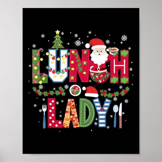 Xmas Cafeteria Worker Christmas School Lunch Lady  Poster (Vorne)