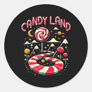 Xmas Candy Land Regenbogenweg Candy Cane Frohe Wei Runder Aufkleber
