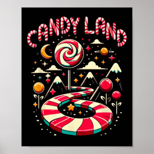 Xmas Candy Land Regenbogenweg Candy Cane Fröhliche Poster