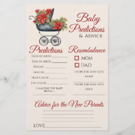 Xmas Carriage Baby Shower Prediction Ratenkarte