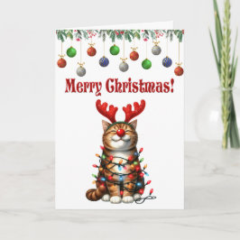 Xmas Cat Funny Cat Weihnachten Karte