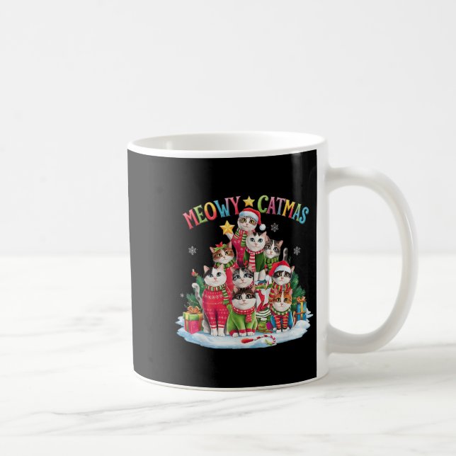 Xmas Cat Lover Meowy Catmas Weihnachtsbaum Kaffeetasse (Rechts)