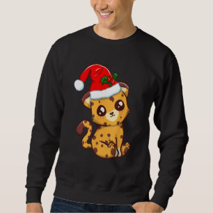 Xmas Cheetah Weihnachtsmann-Hut Sweatshirt