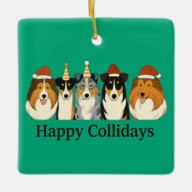 Xmas Collie Ornaments  Keramikornament (Vorderseite)