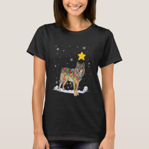 Xmas Coyote Animals Weihnachtsbaum Lichter T-Shirt