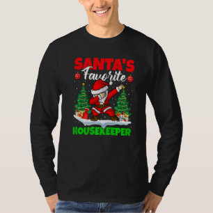 Xmas Dabbing Santa S Favorite Housekeeper Christma T-Shirt