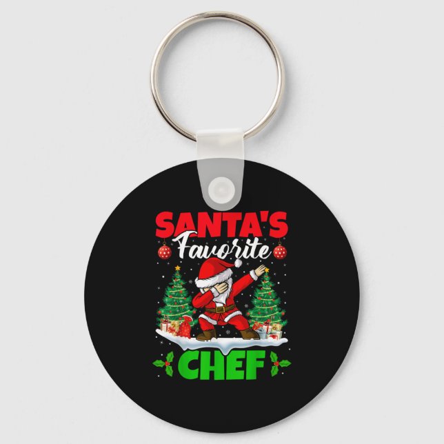 Xmas Dabbing Santa's Favorite Chef Christmas  Schlüsselanhänger (Vorderseite)