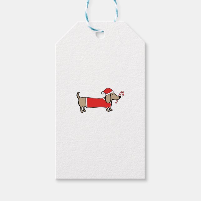 Xmas-Dackel Geschenkanhänger (Vorderseite)