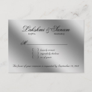 Xmas Damask RSVP Mariage Répondre Étincelle rouge