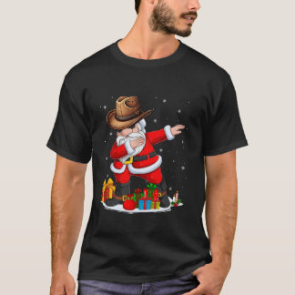 Xmas Decke Cowboy Hat Dabbing Santa Claus Christma T-Shirt