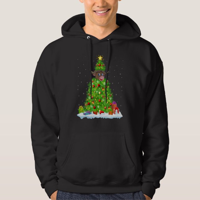 Xmas Decorations Lights Santa Buffalo Christmas Tr Hoodie (Vorderseite)