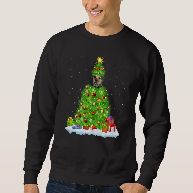 Xmas Decorations Santa Border Terrier Dog Christma Sweatshirt (Vorderseite)
