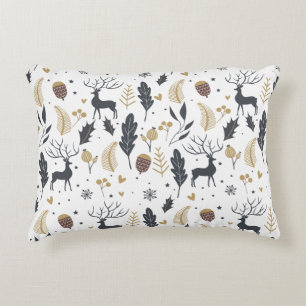 Xmas Deer and Blätter Joyful Greetings Collection Dekokissen