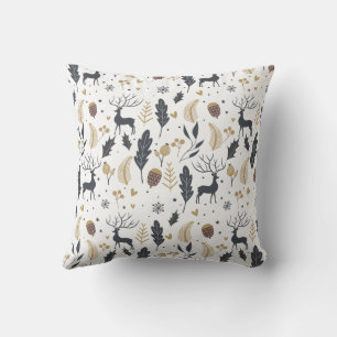 Xmas Deer and Blätter Joyful Greetings Collection Kissen