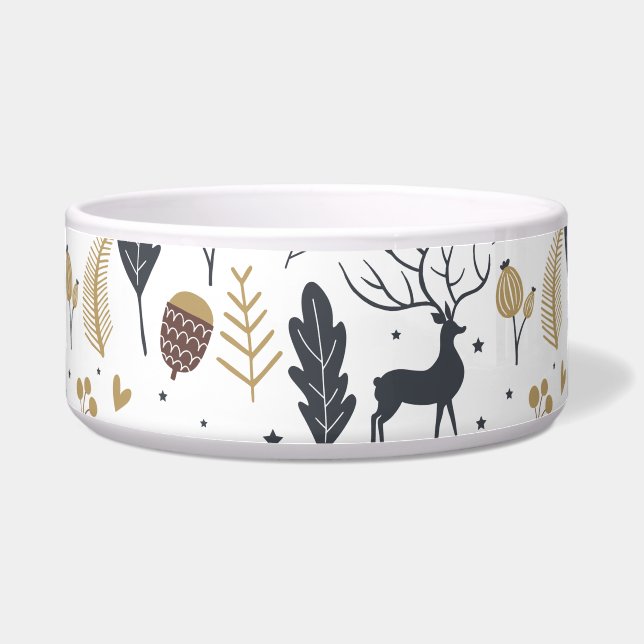 Xmas Deer and Blätter Joyful Greetings Collection Napf (Vorderseite)