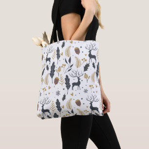 Xmas Deer and Blätter Joyful Greetings Collection Tasche